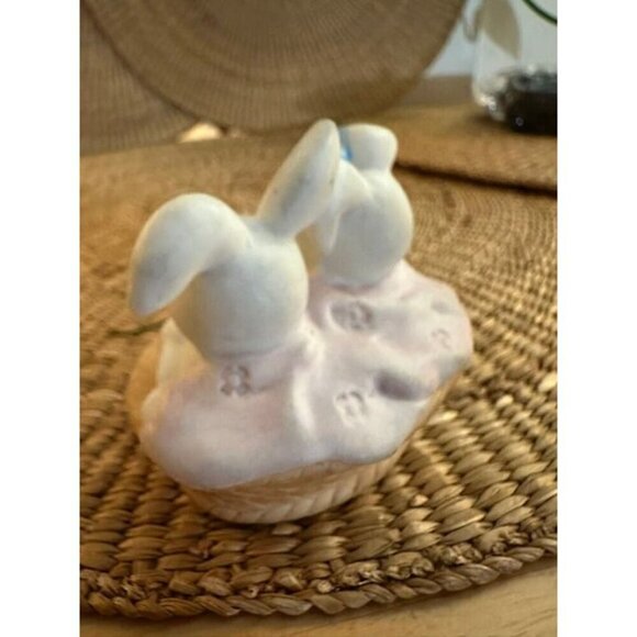Ceramic Easter Bunny Duo with Basket - Picture 4 of 6